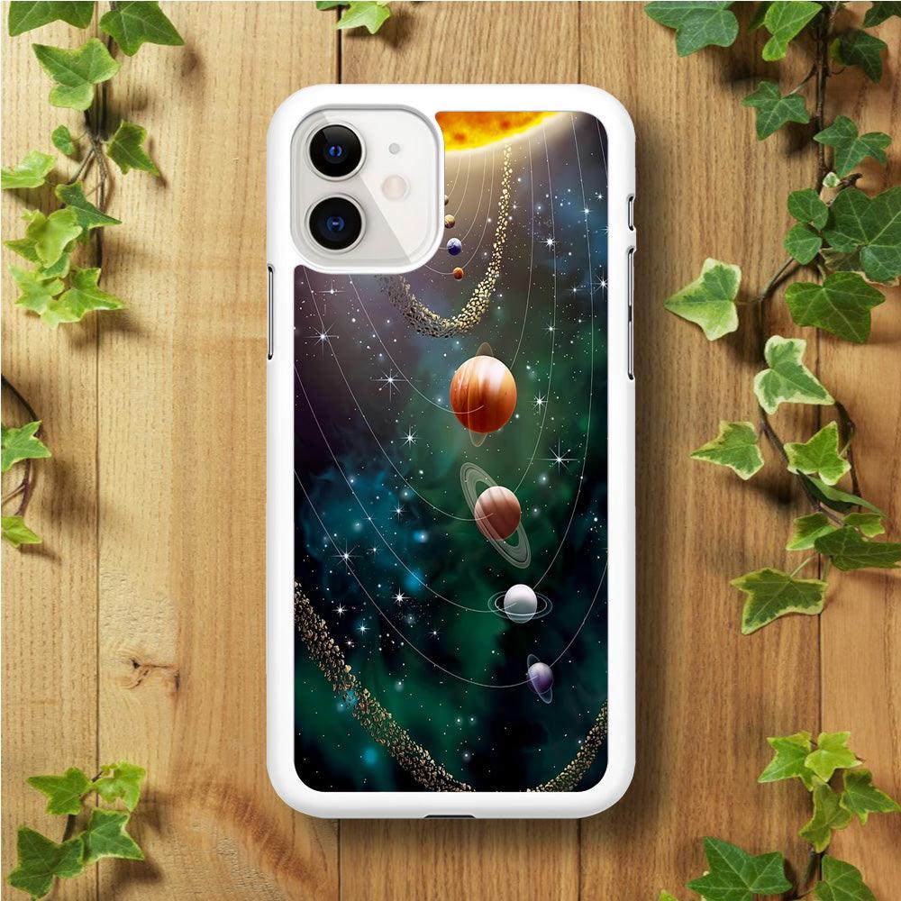 Beautiful Space Colorful 002 iPhone 11 Case-Rubber / White (2D Case)-Xtracase