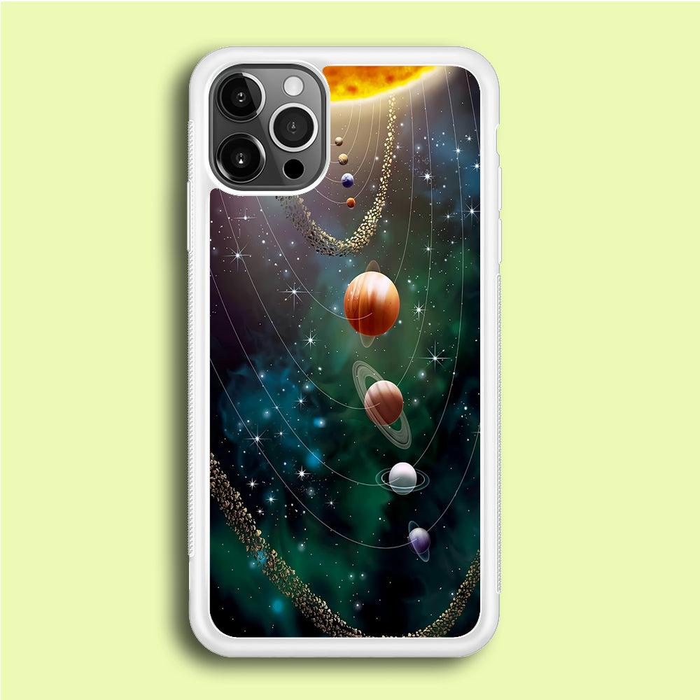 Beautiful Space Colorful 002 iPhone 12 Pro Case-Rubber / White (2D Case)-Xtracase
