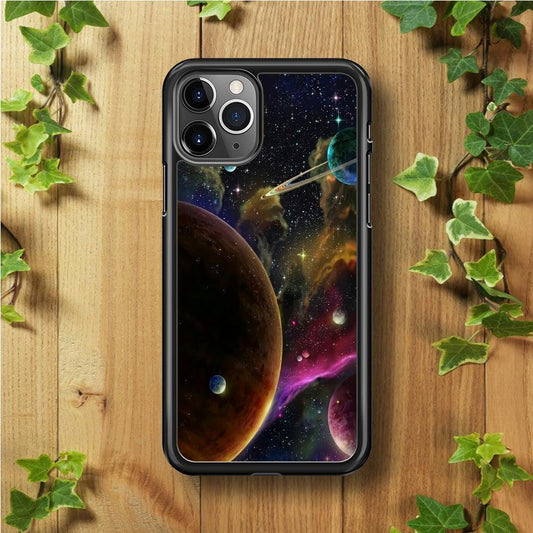 Beautiful Space Colorful 006 iPhone 11 Pro Case-Rubber / Black (2D Case)-Xtracase