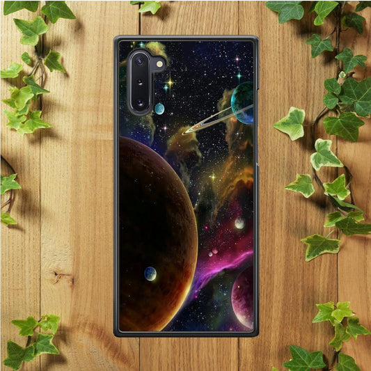 Beautiful Space Colorful 006 Samsung Galaxy Note 10 Case-Rubber / Black (2D Case)-Xtracase