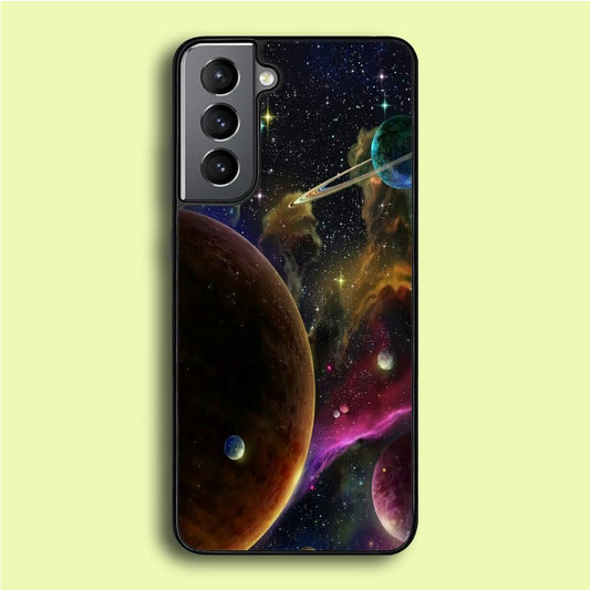Beautiful Space Colorful 006 Samsung Galaxy S21 Plus Case-Rubber / Black (2D Case)-Xtracase