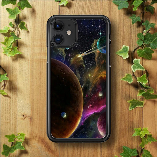 Beautiful Space Colorful 006 iPhone 11 Case-Rubber / Black (2D Case)-Xtracase