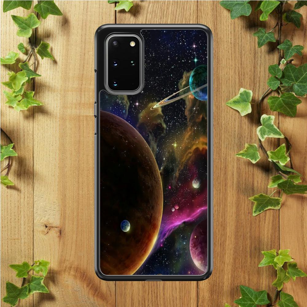 Beautiful Space Colorful 006 Samsung Galaxy S20 Plus Case-Rubber / White (2D Case)-Xtracase