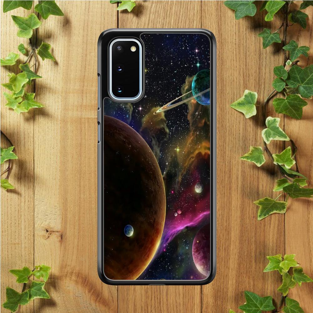 Beautiful Space Colorful 006 Samsung Galaxy S20 Case-Rubber / White (2D Case)-Xtracase