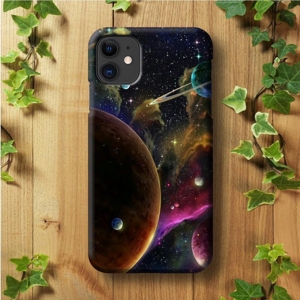 Beautiful Space Colorful 006 iPhone 11 Case-Plastic / Full Wrap (3D Case)-Xtracase