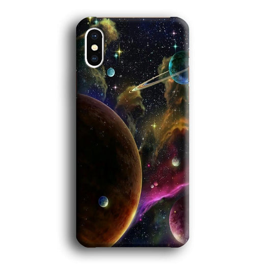 Beautiful Space Colorful 006 iPhone Xs Case-Plastic / Full Wrap (3D Case)-Xtracase