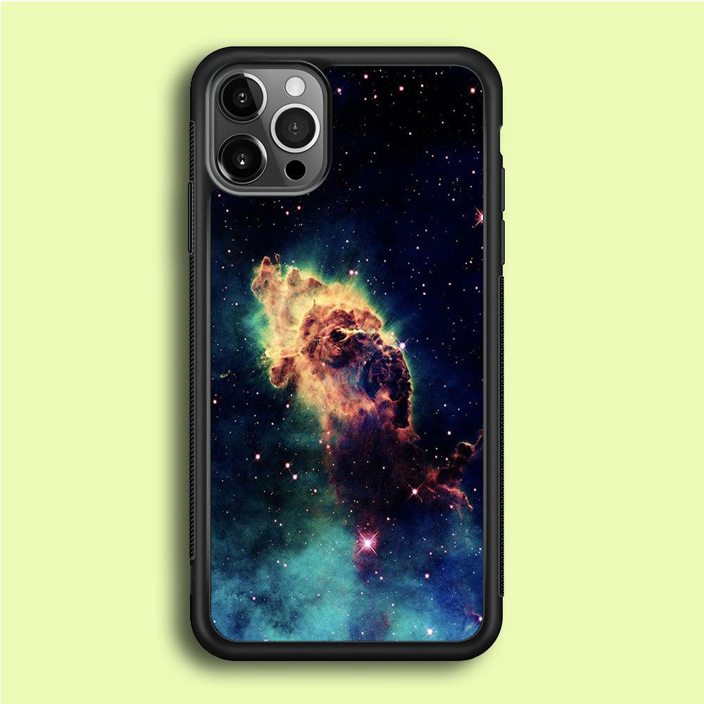 Beautiful Space Colorful 007 iPhone 12 Pro Case-Rubber / Black (2D Case)-Xtracase