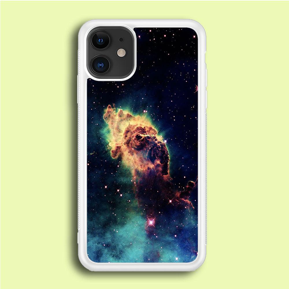 Beautiful Space Colorful 007 iPhone 12 Case-Rubber / White (2D Case)-Xtracase