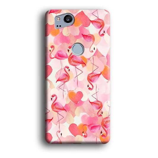 Beautiful Flamingo Art Google Pixel 2 3D Case-Xtracase