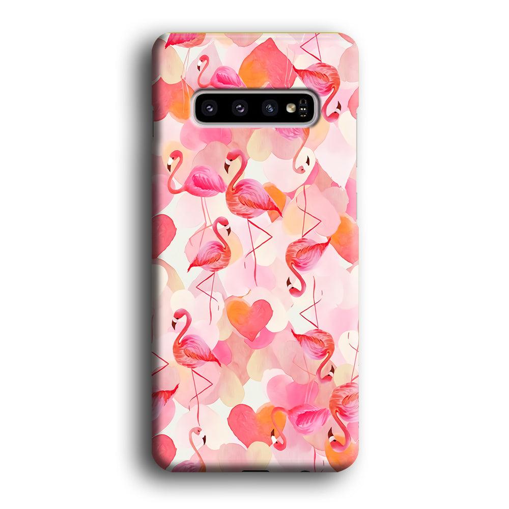 Beautiful Flamingo Art Samsung Galaxy S10 3D Case-Xtracase