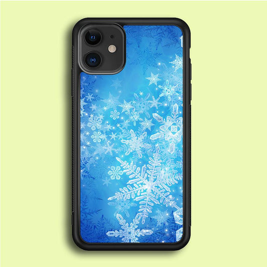 Beautifull Snow Pattern iPhone 12 Case-Rubber / Black (2D Case)-Xtracase