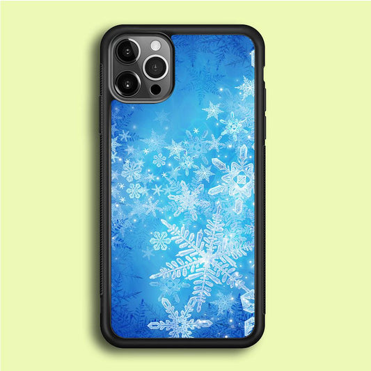 Beautifull Snow Pattern iPhone 12 Pro Case-Rubber / Black (2D Case)-Xtracase