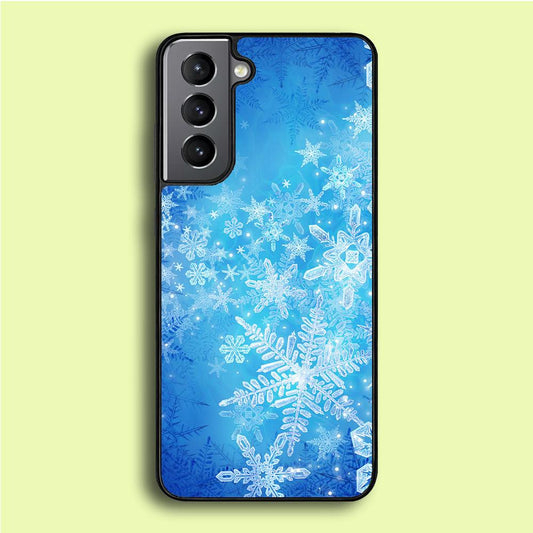 Beautifull Snow Pattern Samsung Galaxy S21 Case-Rubber / White (2D Case)-Xtracase