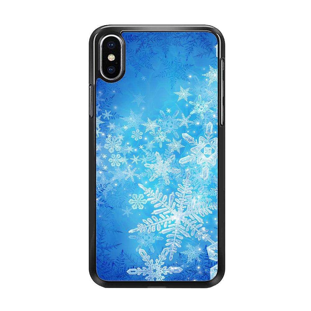 Beautifull Snow Pattern iPhone Xs Max Case-Rubber / Black (2D Case)-Xtracase
