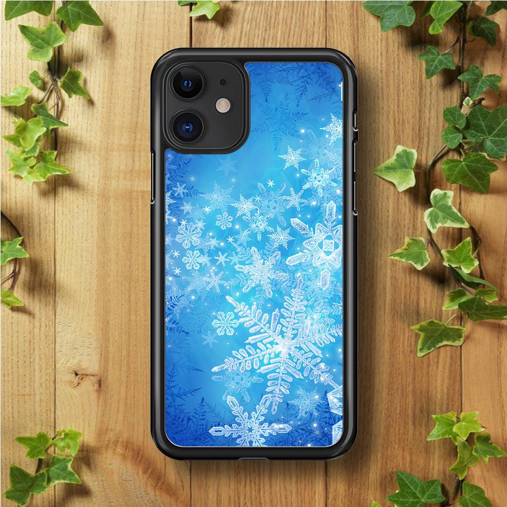 Beautifull Snow Pattern iPhone 11 Case-Rubber / Black (2D Case)-Xtracase