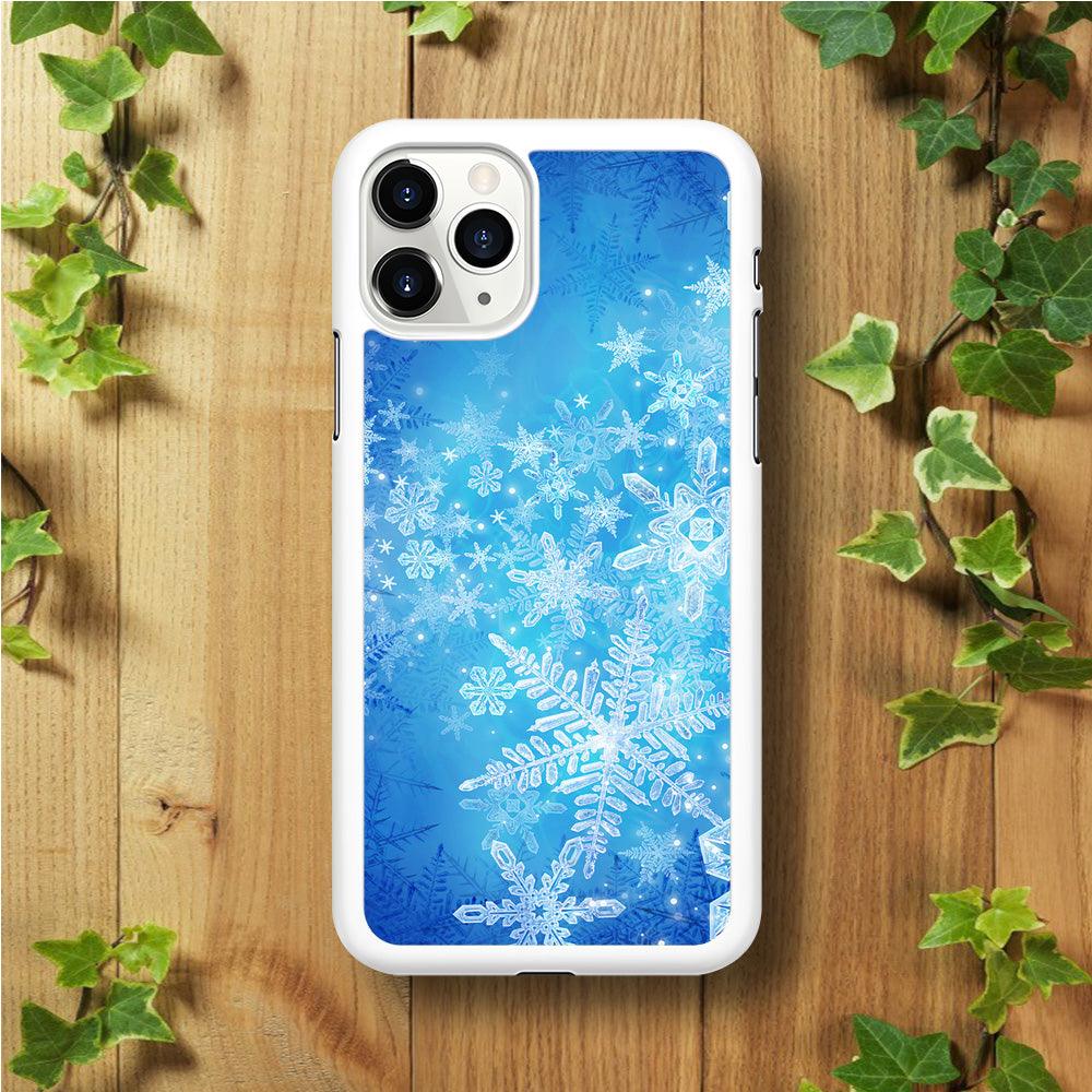 Beautifull Snow Pattern iPhone 11 Pro Case-Rubber / White (2D Case)-Xtracase