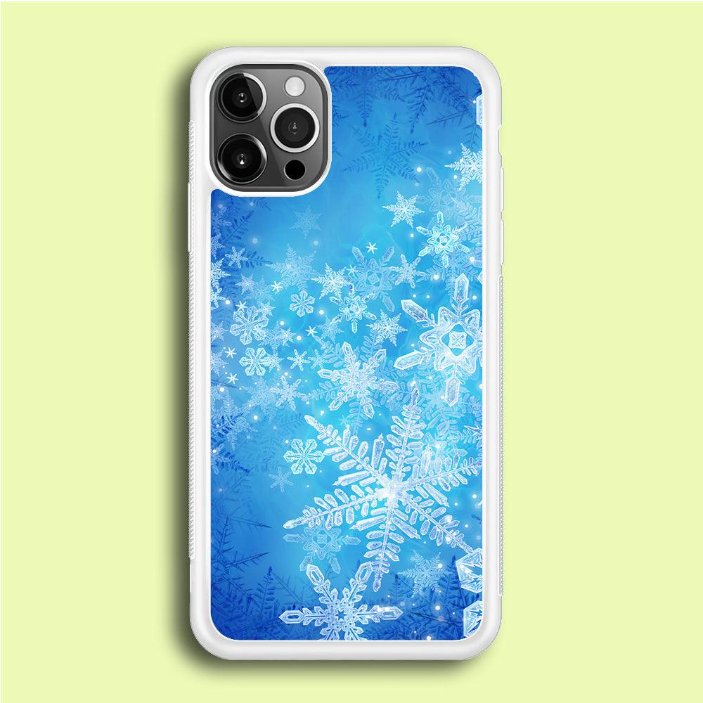 Beautifull Snow Pattern iPhone 12 Pro Case-Rubber / White (2D Case)-Xtracase