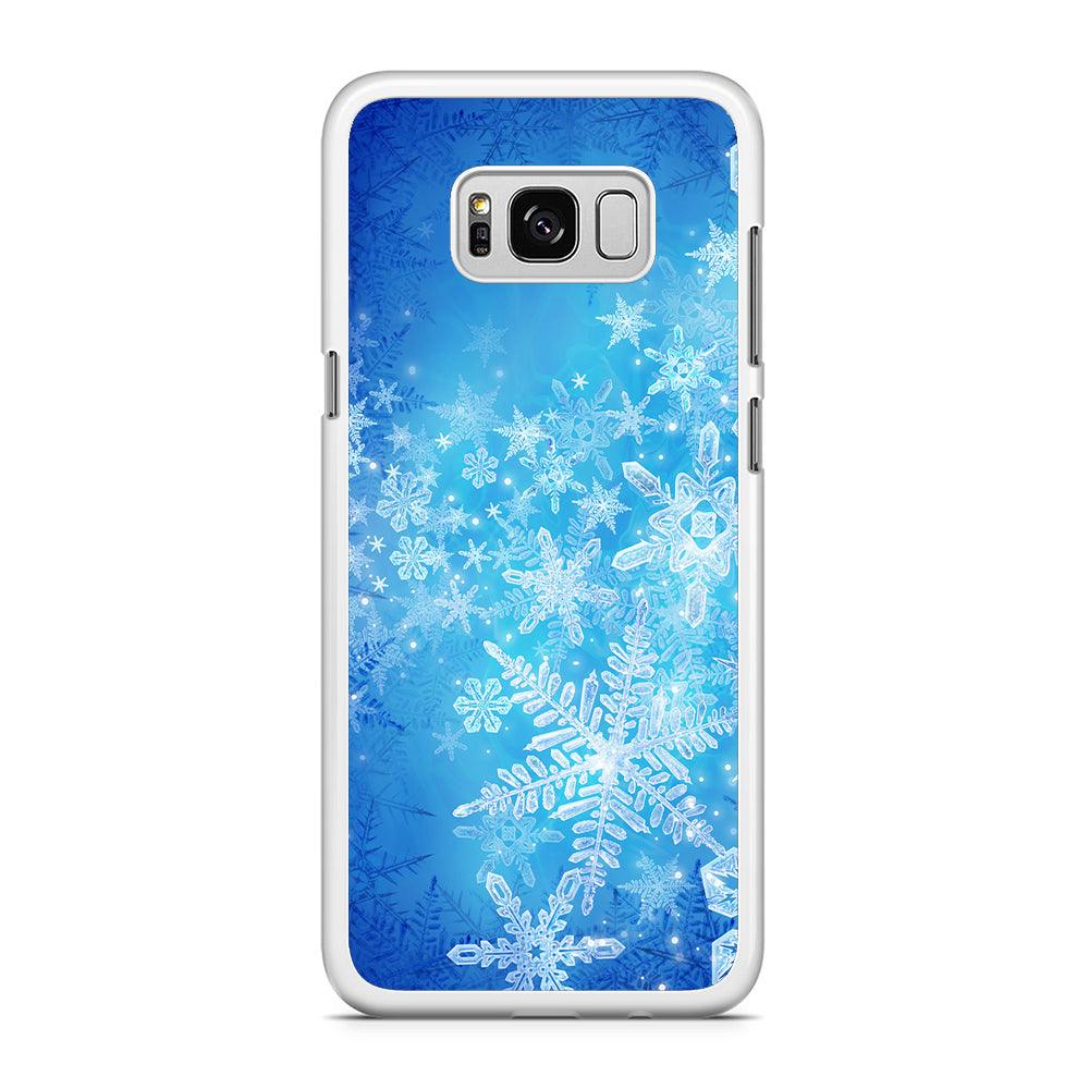 Beautifull Snow Pattern Samsung Galaxy S8 Case-Rubber / White (2D Case)-Xtracase
