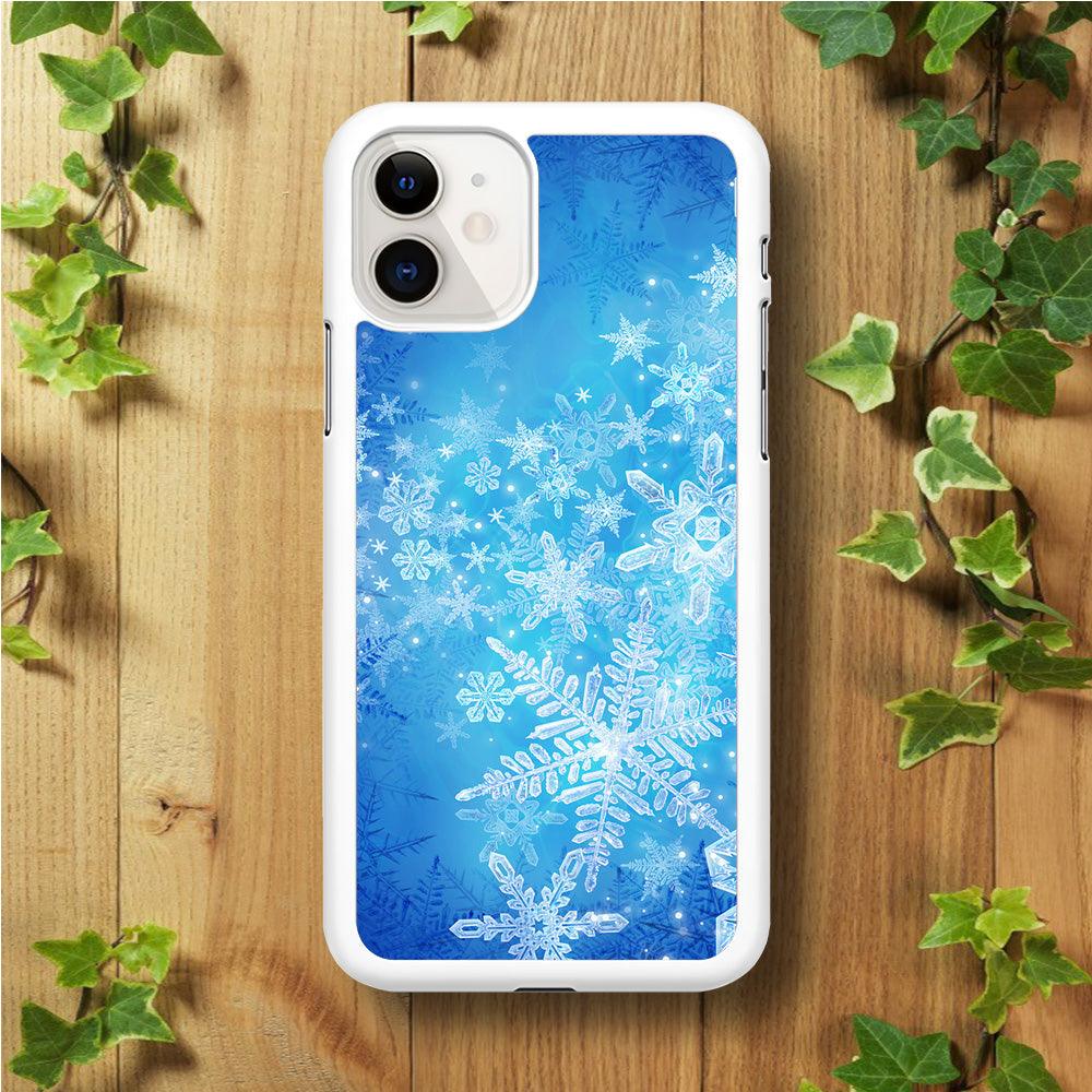 Beautifull Snow Pattern iPhone 11 Case-Rubber / White (2D Case)-Xtracase