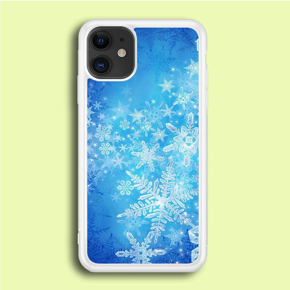 Beautifull Snow Pattern iPhone 12 Mini Case-Rubber / White (2D Case)-Xtracase