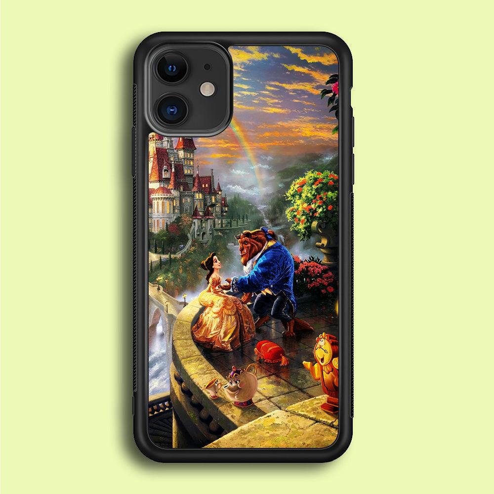Beauty and The Beast iPhone 12 Case-Rubber / Black (2D Case)-Xtracase