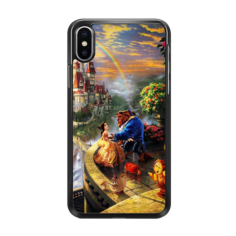 Beauty and The Beast iPhone Xs Case-Rubber / Black (2D Case)-Xtracase