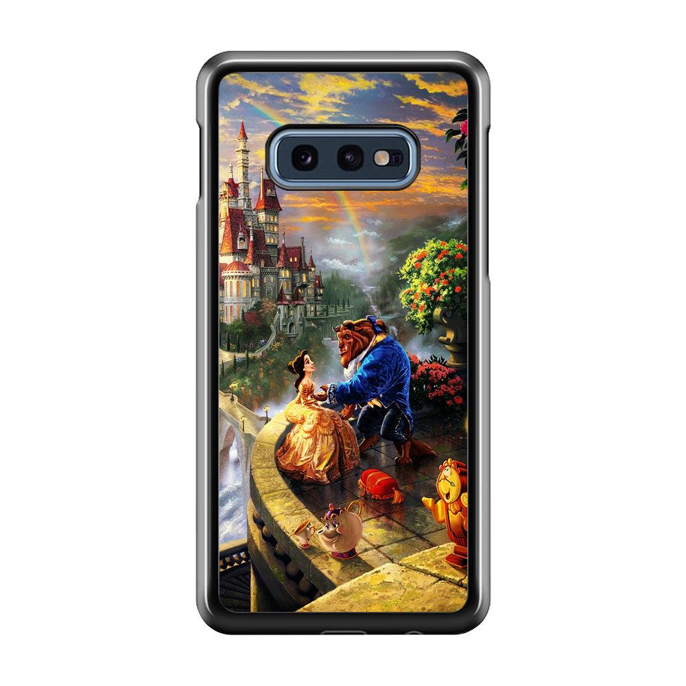 Beauty and The Beast Samsung Galaxy S10E Case-Rubber / White (2D Case)-Xtracase