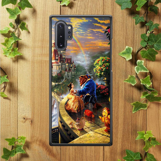 Beauty and The Beast Samsung Galaxy Note 10 Plus Case-Rubber / White (2D Case)-Xtracase