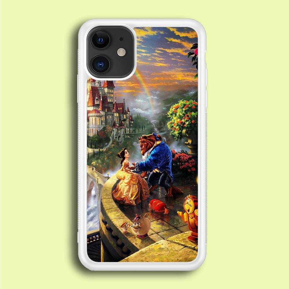 Beauty and The Beast iPhone 12 Case-Rubber / White (2D Case)-Xtracase