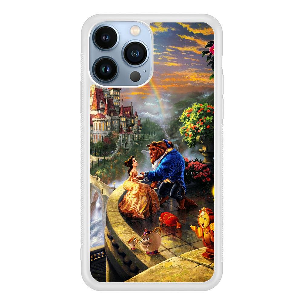 Beauty and The Beast iPhone 13 Pro Max Case-Rubber / White (2D Case)-Xtracase