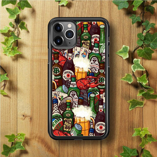 Beer Bottle Art iPhone 11 Pro Case-Rubber / Black (2D Case)-Xtracase
