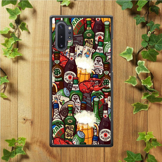 Beer Bottle Art Samsung Galaxy Note 10 Plus Case-Rubber / White (2D Case)-Xtracase