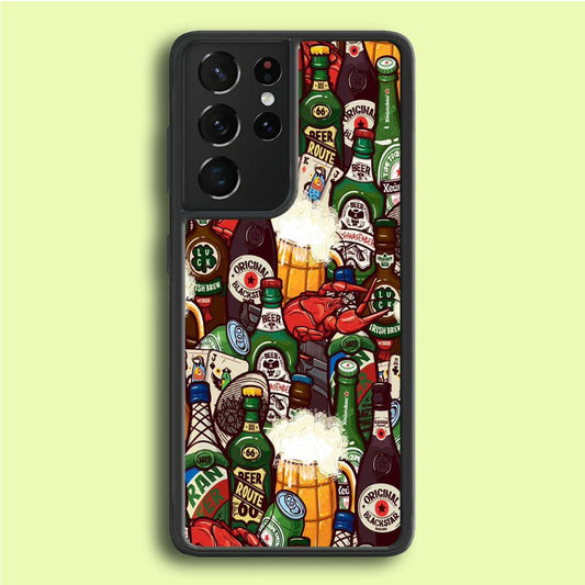 Beer Bottle Art Samsung Galaxy S21 Ultra Case-Plastic / Full Wrap (3D Case)-Xtracase