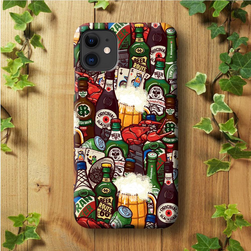 Beer Bottle Art iPhone 11 Case-Plastic / Full Wrap (3D Case)-Xtracase