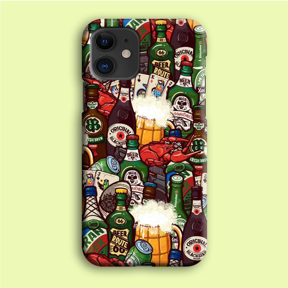 Beer Bottle Art iPhone 12 Mini Case-Plastic / Full Wrap (3D Case)-Xtracase