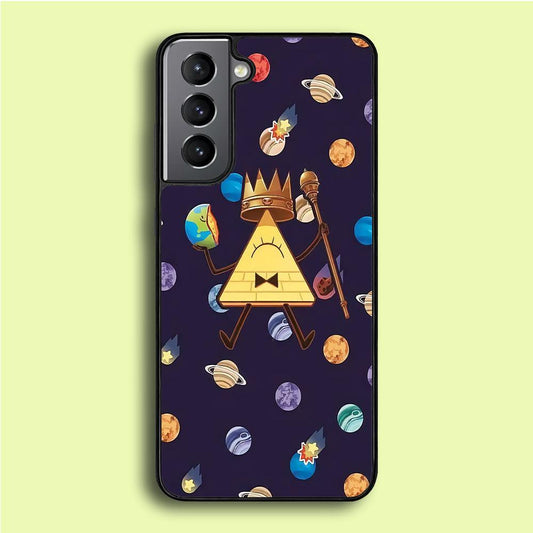 Bill Cipher and Planets Doodle Samsung Galaxy S21 Case-Rubber / White (2D Case)-Xtracase