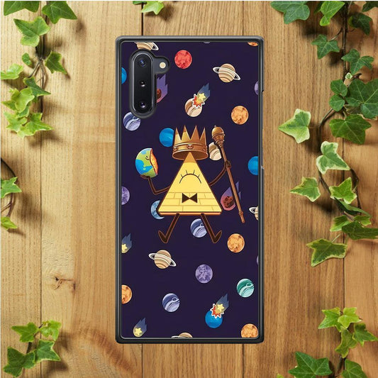 Bill Cipher and Planets Doodle Samsung Galaxy Note 10 Case-Rubber / Black (2D Case)-Xtracase
