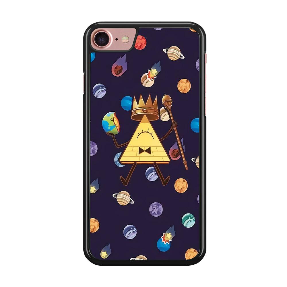 Bill Cipher and Planets Doodle iPhone 8 Case-Rubber / Black (2D Case)-Xtracase
