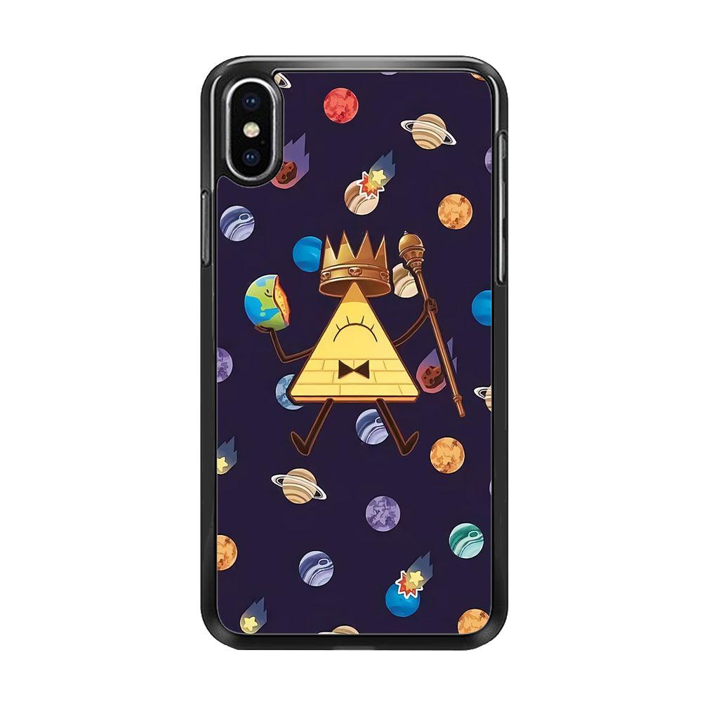 Bill Cipher and Planets Doodle iPhone X Case-Rubber / Black (2D Case)-Xtracase