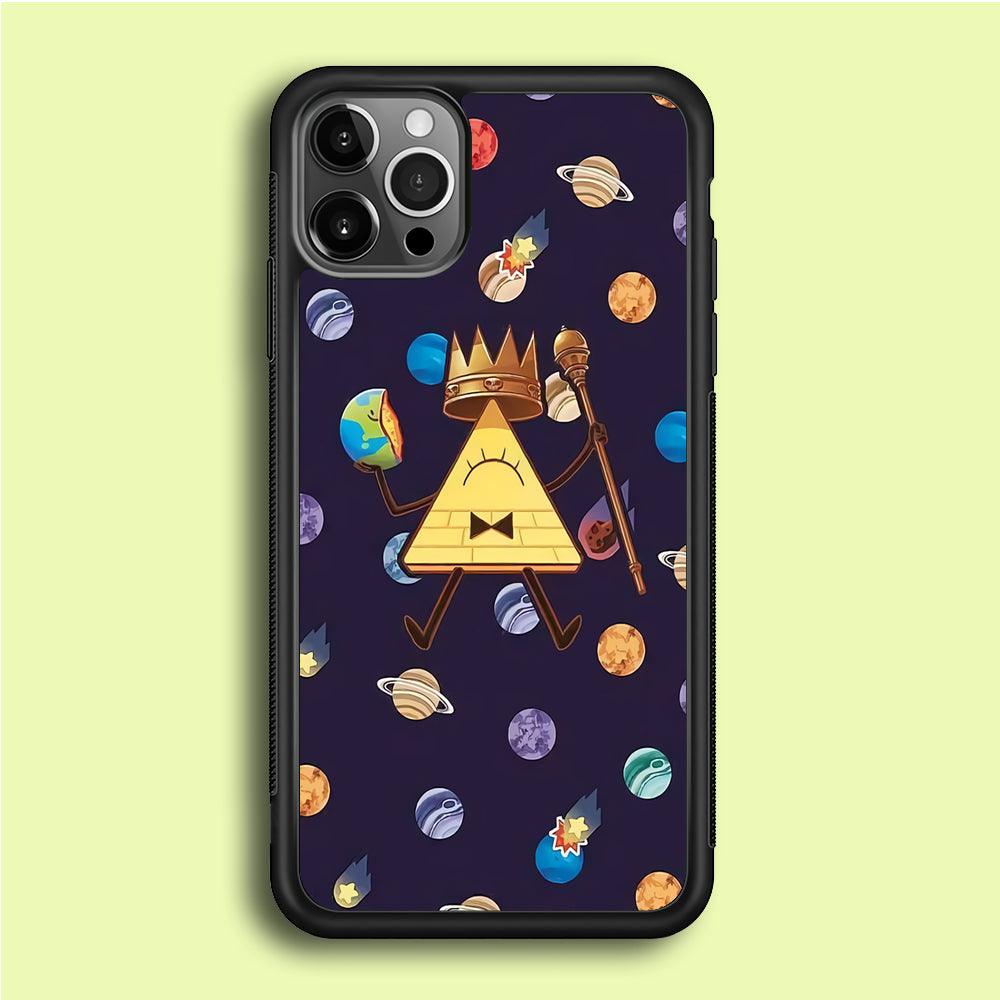 Bill Cipher and Planets Doodle iPhone 12 Pro Case-Rubber / Black (2D Case)-Xtracase