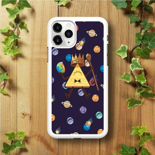 Bill Cipher and Planets Doodle iPhone 11 Pro Case-Rubber / White (2D Case)-Xtracase