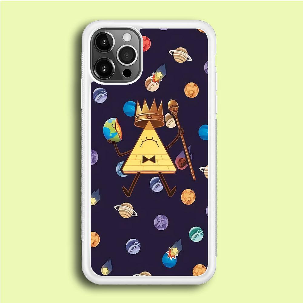 Bill Cipher and Planets Doodle iPhone 12 Pro Case-Rubber / White (2D Case)-Xtracase