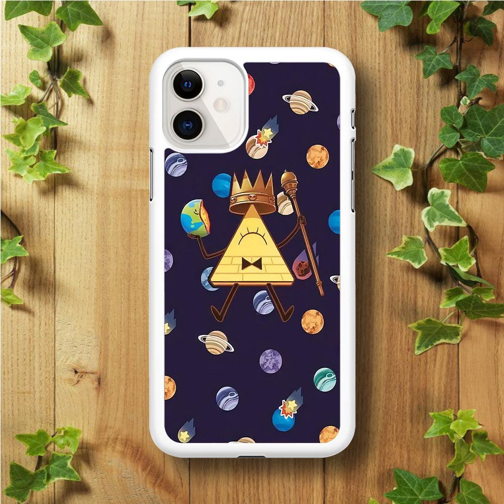 Bill Cipher and Planets Doodle iPhone 11 Case-Rubber / White (2D Case)-Xtracase