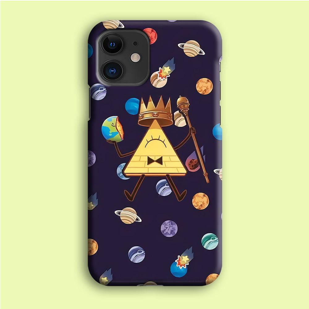 Bill Cipher and Planets Doodle iPhone 12 Mini Case-Plastic / Full Wrap (3D Case)-Xtracase