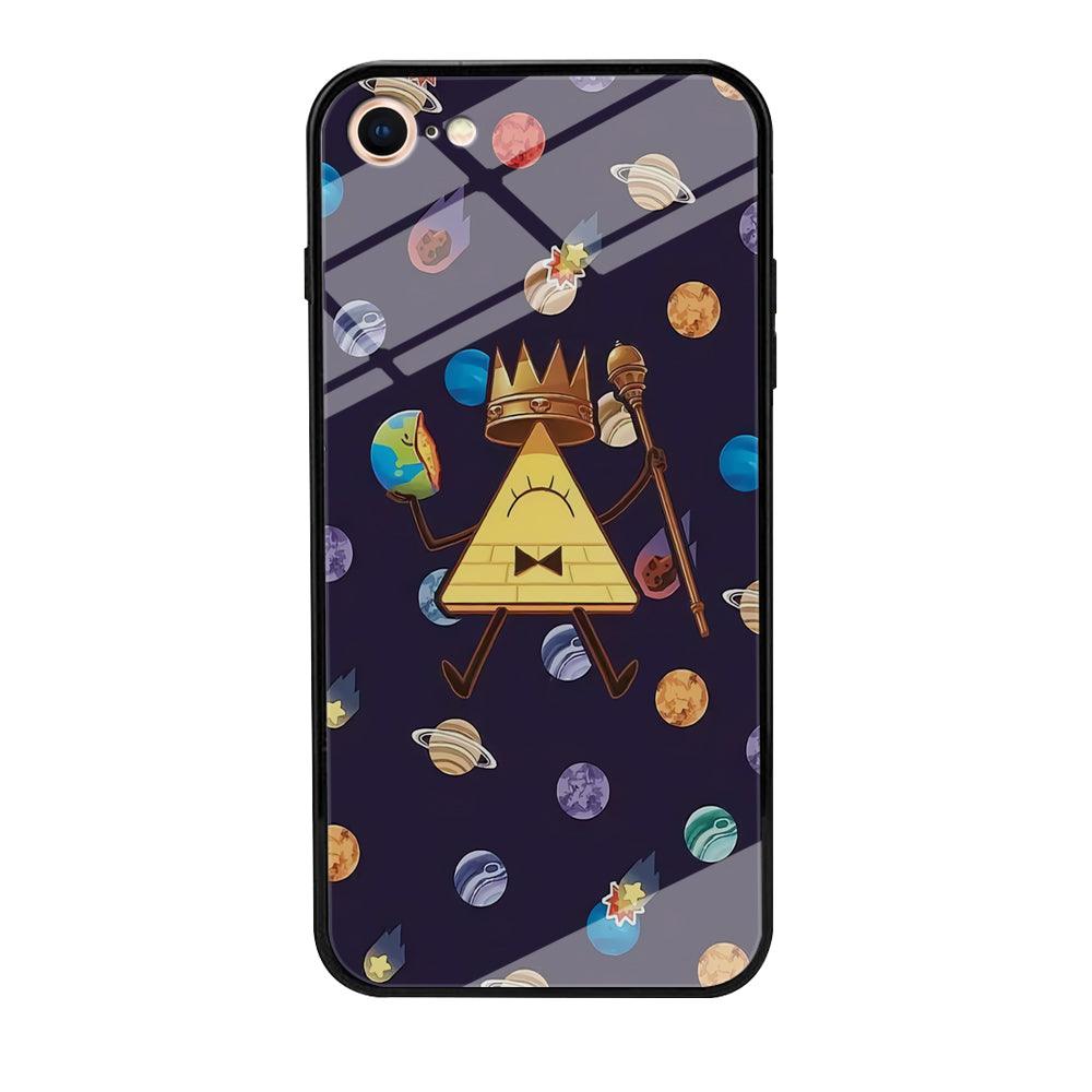 Bill Cipher and Planets Doodle iPhone 8 Case-Tempered Glass Case-Xtracase