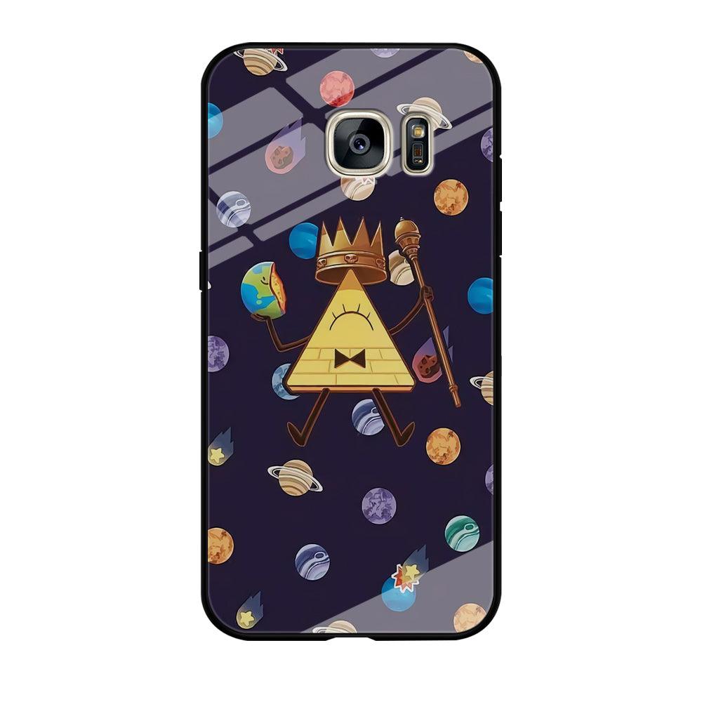 Bill Cipher and Planets Doodle Samsung Galaxy S7 Edge Case-Tempered Glass Case-Xtracase