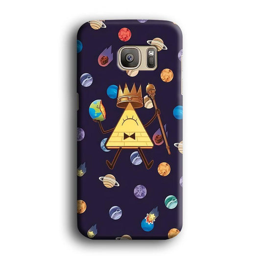 Bill Cipher and Planets Doodle Samsung Galaxy S7 Edge Case-Plastic / Full Wrap (3D Case)-Xtracase