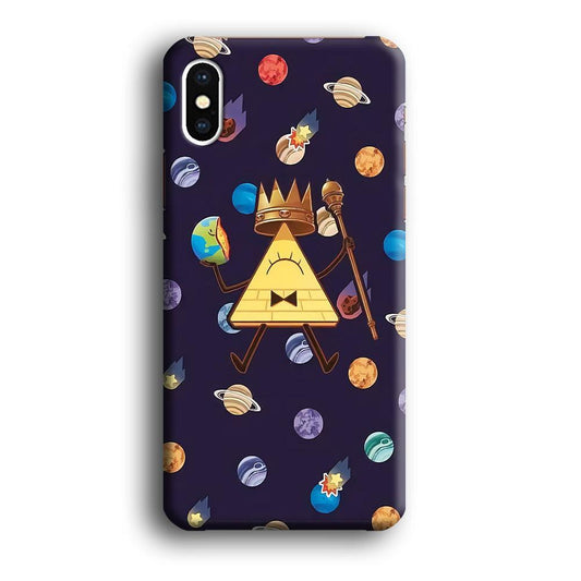 Bill Cipher and Planets Doodle iPhone X Case-Plastic / Full Wrap (3D Case)-Xtracase