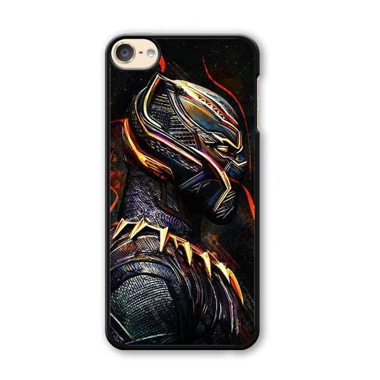 Black Panther Cool Art iPod Touch 6 Case-Plastic / White (2D Case)-Xtracase