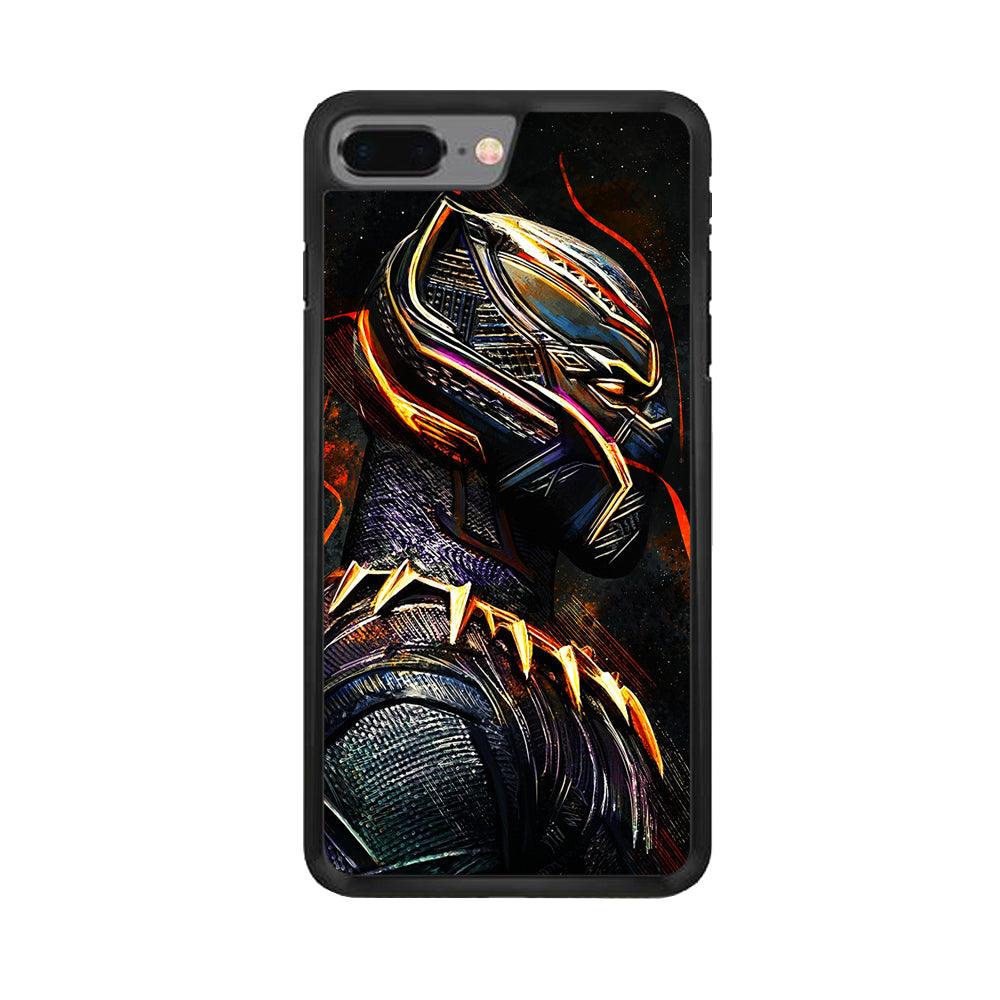 Black Panther Cool Art iPhone 8 Plus Case-Rubber / Black (2D Case)-Xtracase